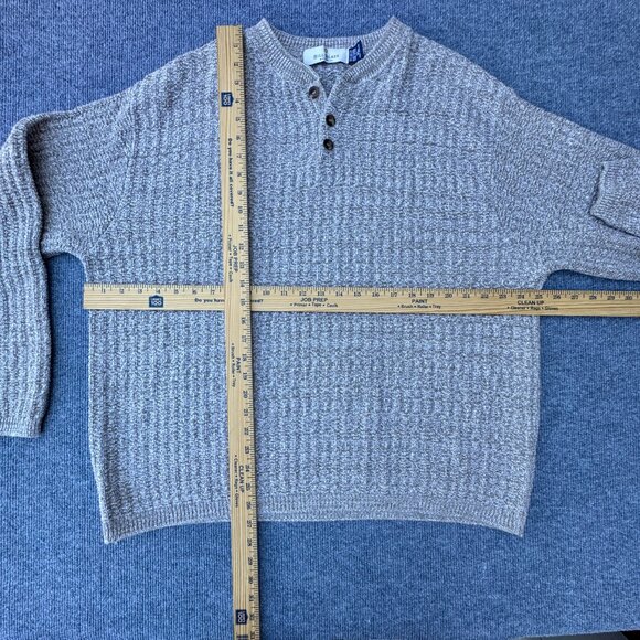 VTG Bill Blass Knit Henley Sweater Mens XL Hand Framed Grandpa Fisherman Core - Picture 6 of 10